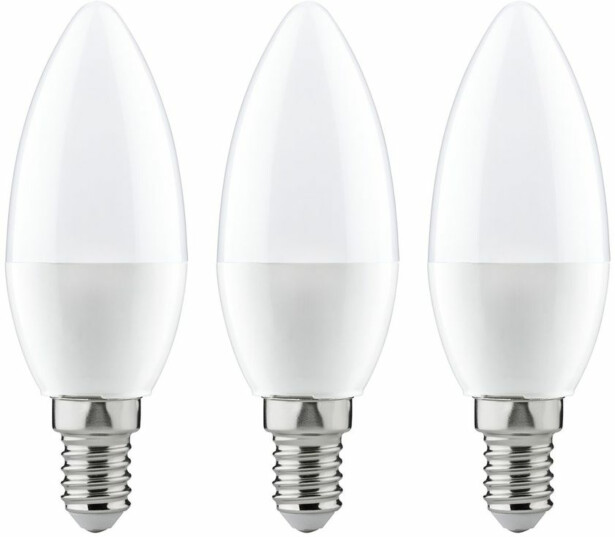 LED-kynttilälamppu Paulmann Candle, E14, 250lm, 3.5W, 2700K, opaali, 3kpl