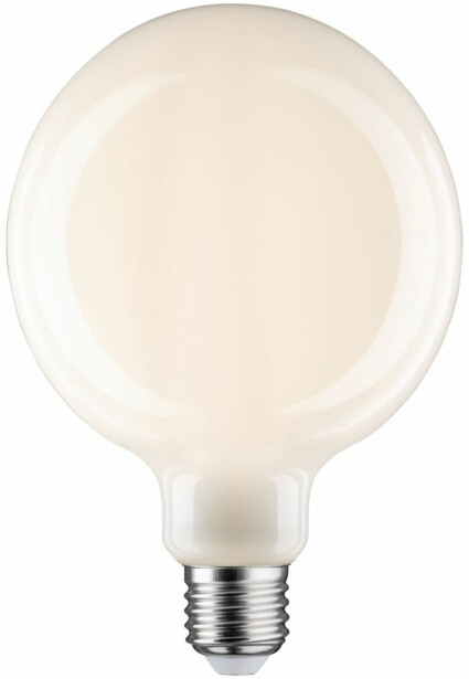 LED-filamenttilamppu Paulmann Globe, G125, E27, 806lm, 7W, 2700K, himmennettävä, opaali