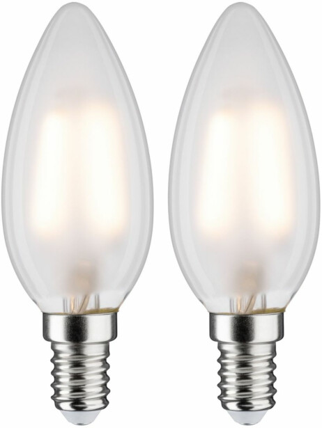 LED-kynttilälamppu Paulmann Candle, E14, 250lm, 3W, 2700K, filamentti, matta, 2kpl