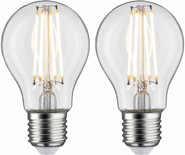 LED-filamenttilamppu Paulmann Pear, E27, 806lm, 7W, 2700K, kirkas, 2kpl