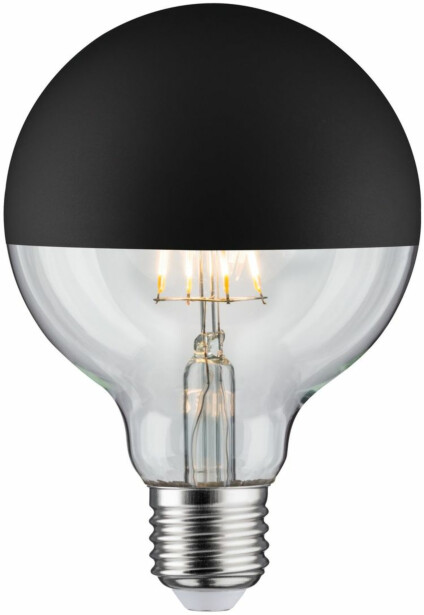 LED-pääpeililamppu Paulmann Modern Classic Edition Globe, E27, G95, 600lm, 6.5W, 2700K, himmennettävä, mattamusta