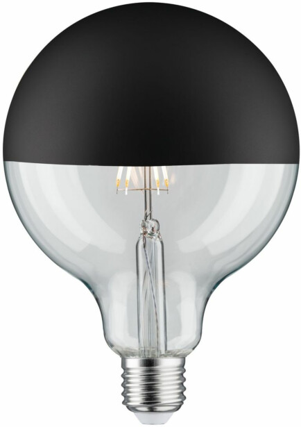 LED-pääpeililamppu Paulmann Modern Classic Edition Globe, E27, G125, 600lm, 6.5W, 2700K, himmennettävä, mattamusta