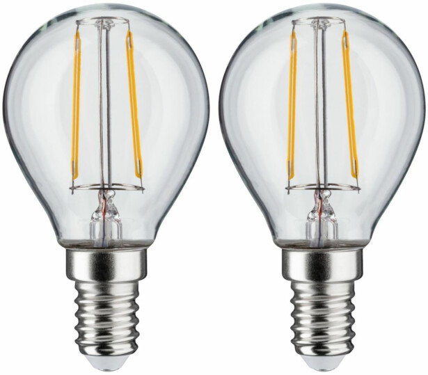 LED-filamenttilamppu Paulmann Drop, E14, 250lm, 2.7W, 2700K, kirkas, 2kpl