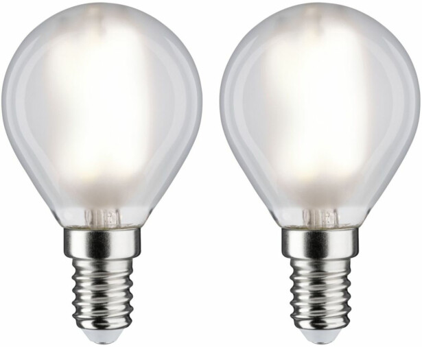 LED-filamenttilamppu Paulmann Drop, E14, 470lm, 4.8W, 4000K, matta, 2kpl
