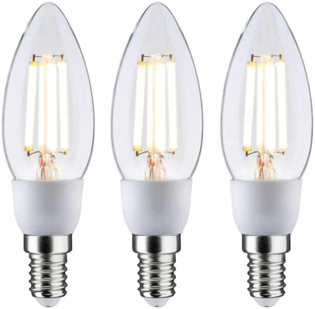 LED-filamenttilamppu Paulmann Eco-Line Candle, E14, 525lm, 2.5W, 3000K, kirkas, 3kpl