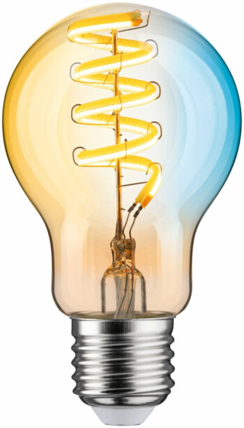 LED-älylamppu Paulmann Smart Home Zigbee 3.0 Pear, E27, 600lm, 7.5W, filamentti, säädettävä värilämpötila, himmennettävä, kulta