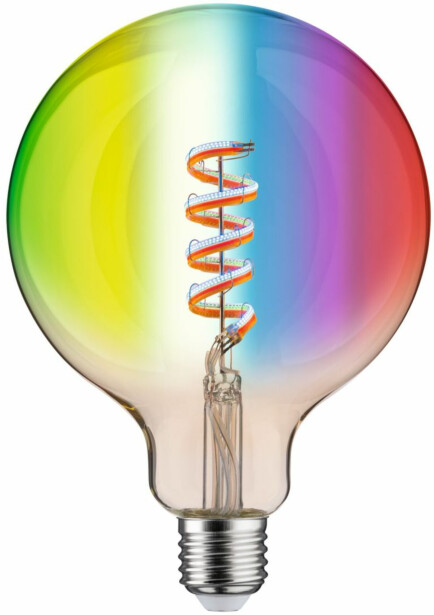 LED-älylamppu Paulmann Smart Home Zigbee 3.0 Globe, G125, E27, 470lm, 6.3W, RGBW+, filamentti, himmennettävä, kulta