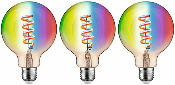 LED-älylamppu Paulmann Smart Home Zigbee 3.0 Globe, G95, E27, 470lm, 6.3W, RGBW+, filamentti, himmennettävä, kulta, 3kpl