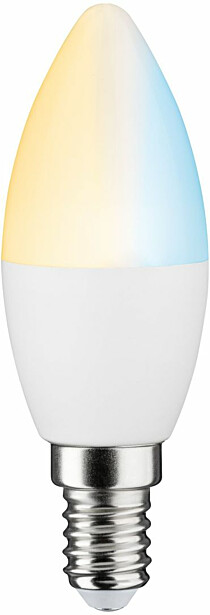 LED-älylamppu Paulmann Smart Home Zigbee Candle, E14, 400lm, 4,9W, säädettävä värilämpötila, himmennettävä, matta