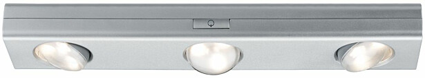 LED-työpistevalaisin Paulmann Batterie Jiggle, 30x6cm, 3x22lm, 3000K, himmennettävä, mattakromi