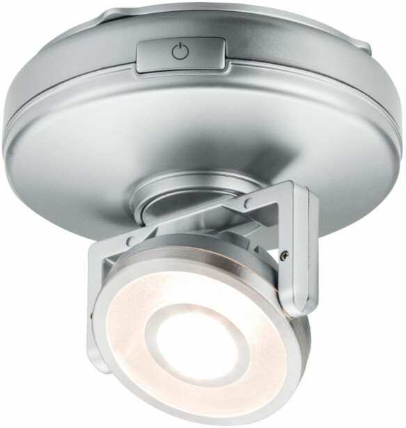LED-työpistevalaisin Paulmann Batterie Rotate, 92mm, 66lm, 3000K, himmennettävä, mattakromi