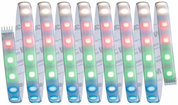 LED-valonauha Paulmann MaxLED 500, Smart Home Zigbee 3.0, aloituspakkaus, 3m, IP44, 27W, 350lm/m, 60LEDs/m, RGBW+, 60VA