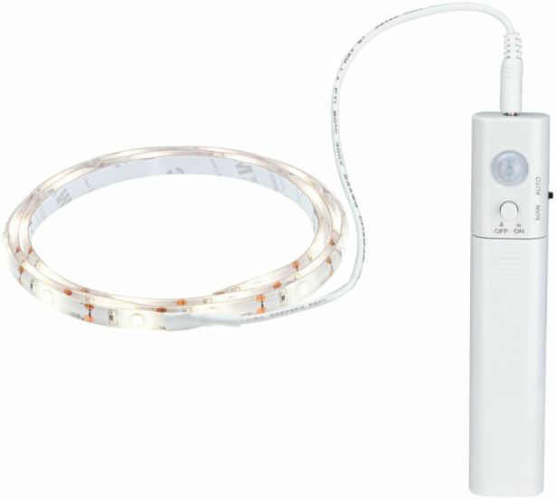 LED-valonauha Paulmann, paristokäyttöinen, 1m, 2W, 156lm/m, 3000K, liiketunnistin