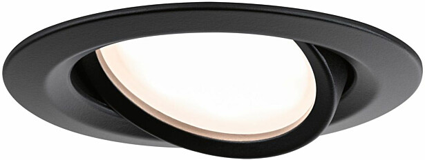 Upotettava LED-valaisin Paulmann Nova Plus Coin, IP65, Ø93mm, 6W, 470lm, himmennettävä, 2700K, mattamusta