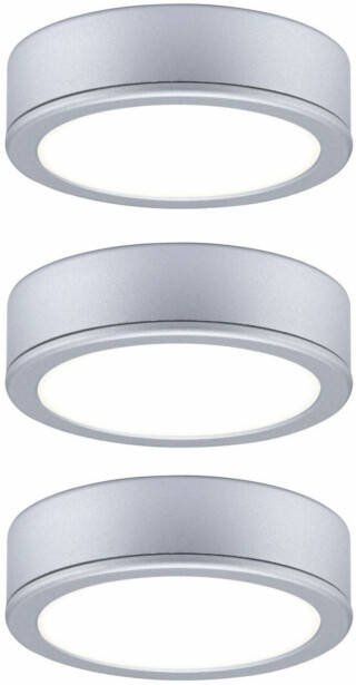 LED-kalustevalaisin Paulmann Pukk, 3kpl, 3.5W, 65mm, 210lm, mattakromi