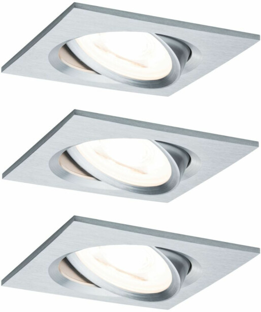 Upotettava LED-valaisin Paulmann Nova, 3kpl, 84x84mm, GU10, 6.5W, 460lm, 2700K, eri värejä