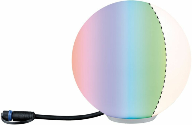 LED-ulkovalaisin Paulmann Plug & Shine Globe, Smart Home Zigbee 3.0, IP65, RGBW+, valkoinen