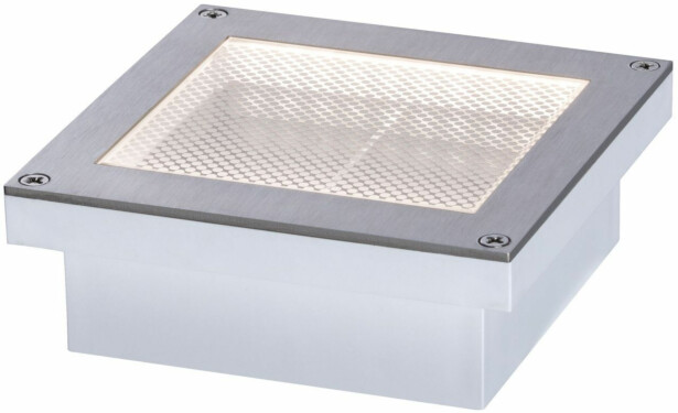 LED-terassivalaisin liiketunnistimella Paulmann Brick, IP67, 10x10cm, 3000K, alumiini
