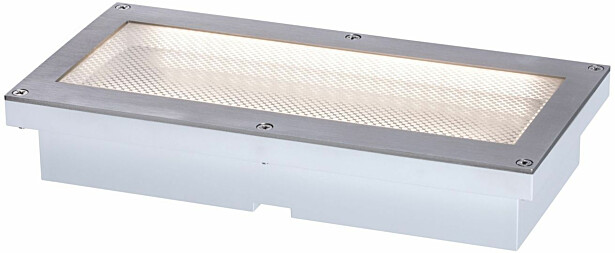 LED-terassivalaisin liiketunnistimella Paulmann Brick, IP67, 20x10cm, 3000K, alumiini