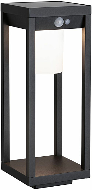 LED-aurinkokennovalaisin Paulmann Marisol, IP44, 3000K, liiketunnistin, musta
