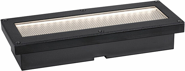 LED-maavalaisin aurinkokennolla Paulmann Domenic, 8x20cm, IP67, 3000K, musta