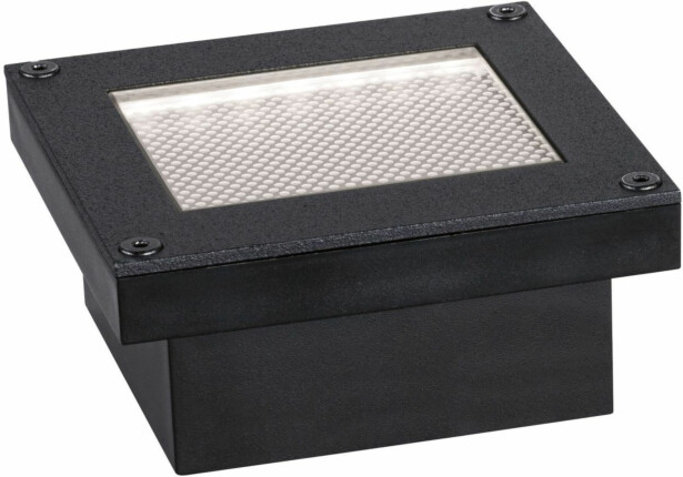 LED-maavalaisin aurinkokennolla Paulmann Domenic, 8x8cm, IP67, 3000K, musta