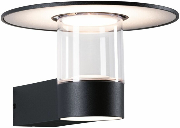 LED-ulkoseinävalaisin liiketunnistimella Paulmann Sienna, IP44, 3000K, korroosionkestävä, antrasiitti