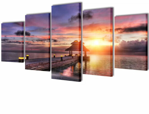 Taulusarja hiekkaranta paviljongilla 100 x 50 cm_1