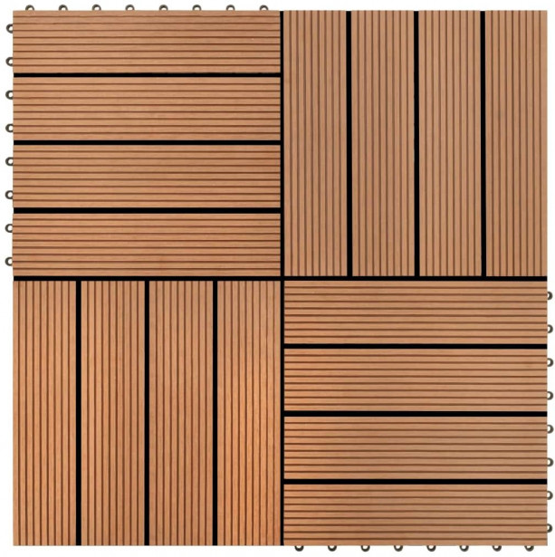 Terassilaatat 22 kpl 30x30cm 2m² puukomposiitti ruskea