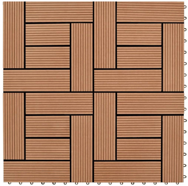 Terassilaatat 22kpl 30x30cm 2m² puukomposiitti ruskea