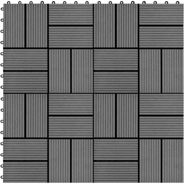 Terassilaatat puumuovikomposiitti 30x30 cm 1m² harmaa 11 kpl