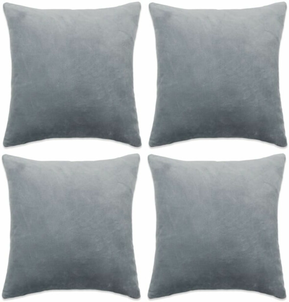 Tyynynpäällinen 4kpl veluuri 50x50 cm harmaa_1