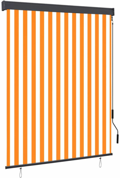 Ulkorullaverho 140x250 cm valkoinen ja oranssi_1