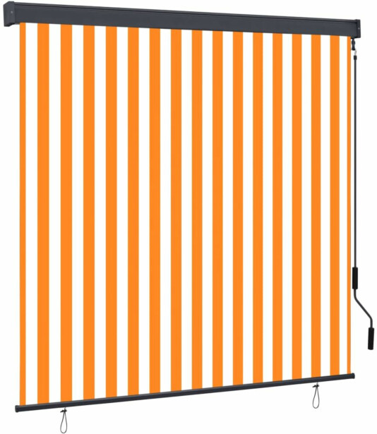 Ulkorullaverho 160x250 cm valkoinen ja oranssi_1