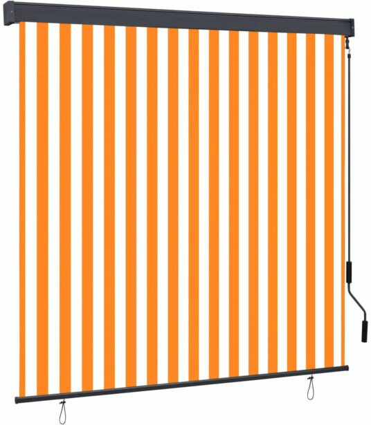 Ulkorullaverho 170x250 cm valkoinen ja oranssi_1