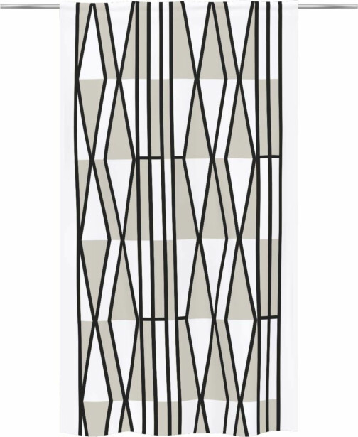 Sivuverho Vallila Vallgård, 140x250cm, musta/valkoinen/beige