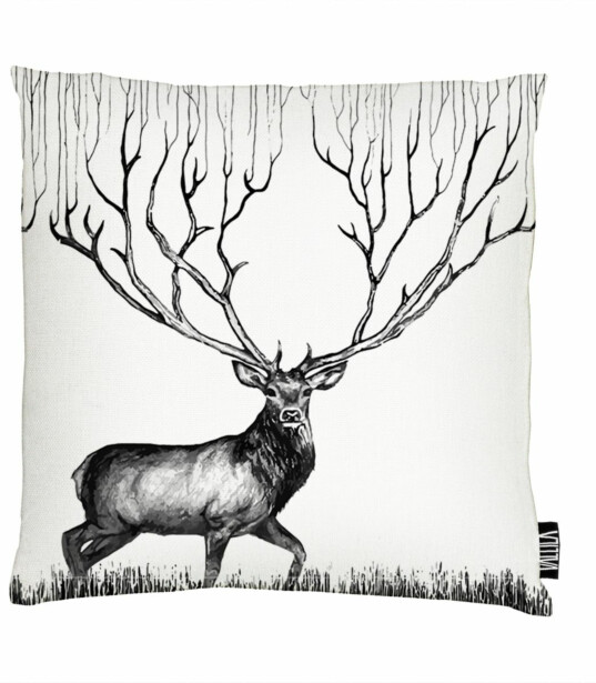 Koristetyynynpäällinen Vallila Infinite Deer, 43x43cm, musta
