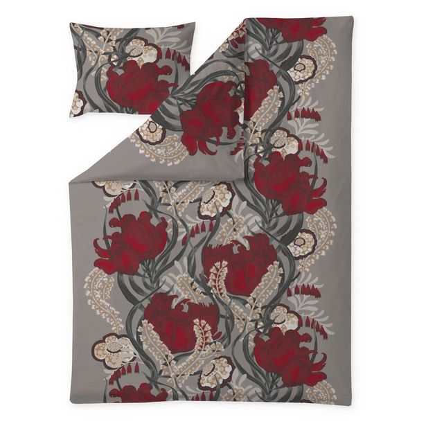 Satiinipussilakanasetti Vallila Anais, 150x210cm, punainen/beige