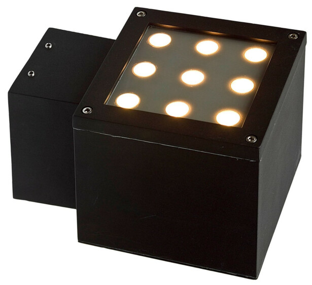 Ulkoseinävalaisin Spectrum Torre 9LED Cree 15° 9W IP44 220x178x151mm musta, eri värilämpötiloja