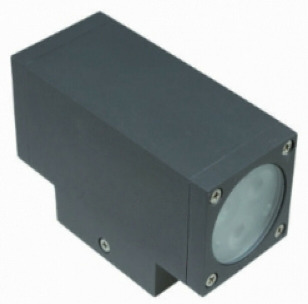 Ulkoseinävalaisin Spectrum Torre 2x3LED Cree 45° 6W IP44 172x108x63mm harmaa, eri värilämpötiloja