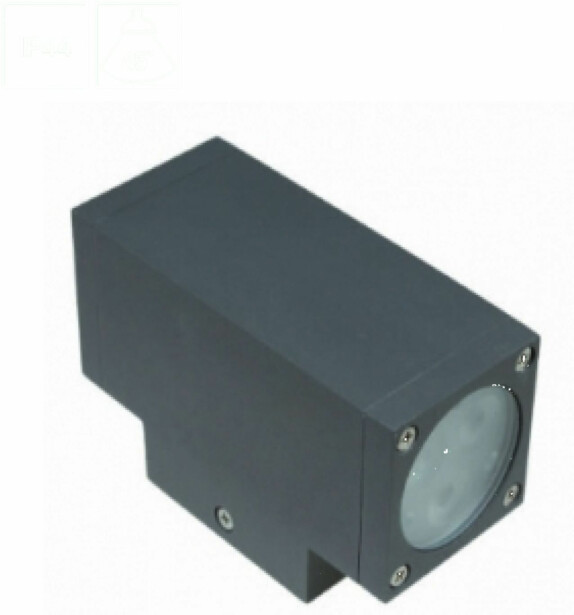 Ulkoseinävalaisin Spectrum Torre 2x3LED Cree 45° 6W IP44 172x108x63mm harmaa, eri värilämpötiloja
