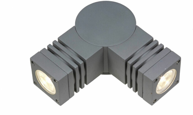 Ulkoseinävalaisin Spectrum Torre 3.6W 2x1LED Cree 45° ylös/sivulle IP44 6000K 176x90x60mm harmaa