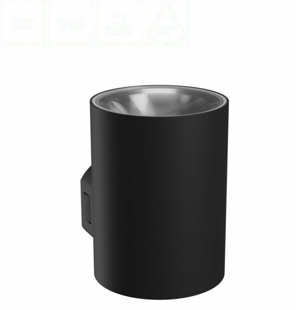 Ulkoseinävalaisin Spectrum Torre 9W CCT IP54 99x78x114mm pyöreä musta