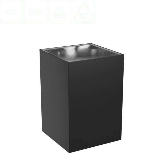 Ulkoseinävalaisin Spectrum Torre 9W CCT IP54 99x78x117mm neliö musta