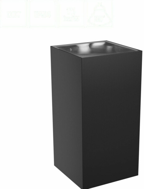 Ulkoseinävalaisin Spectrum Torre 18W CCT IP54 99x78x162mm musta