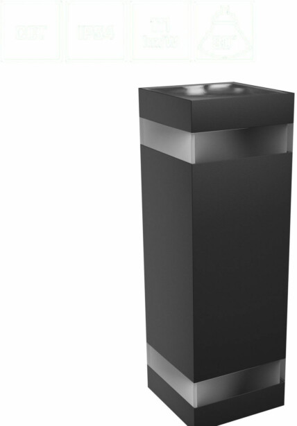 Ulkoseinävalaisin Spectrum Torre Ring 18W CCT IP54 99x78x240mm neliö ylös/alas musta