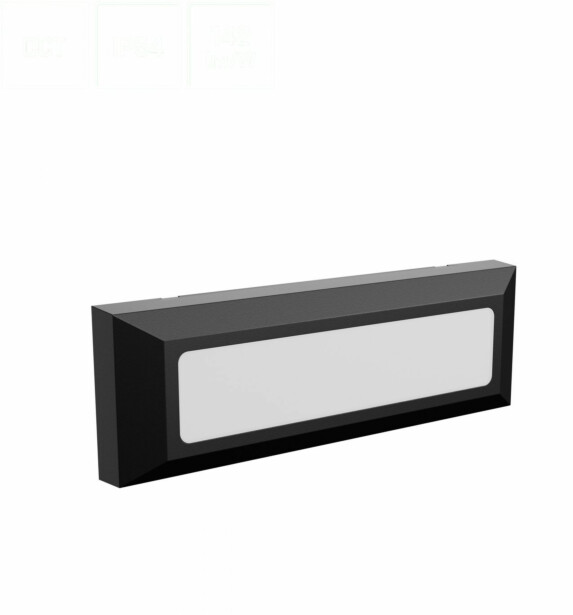 Julkisivuvalaisin Spectrum Encanta 6W CCT IP54 pintakiinnitettävä 230x80x30mm musta
