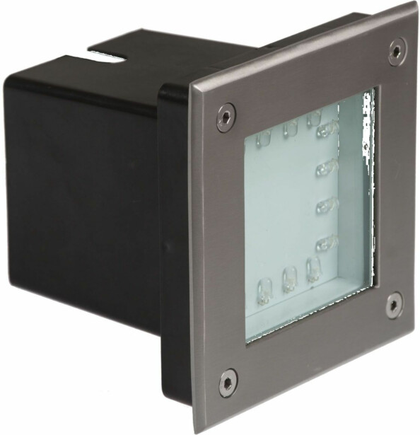 Uppovalaisin Spectrum Lukka 16LED IP65/67 3000K 150x150x124mm hopea
