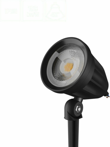 Puutarhaspotti Spectrum Flori Ligero 6W 40° IP65 53x66x67mm + 145mm maapiikki musta, eri värilämpötiloja