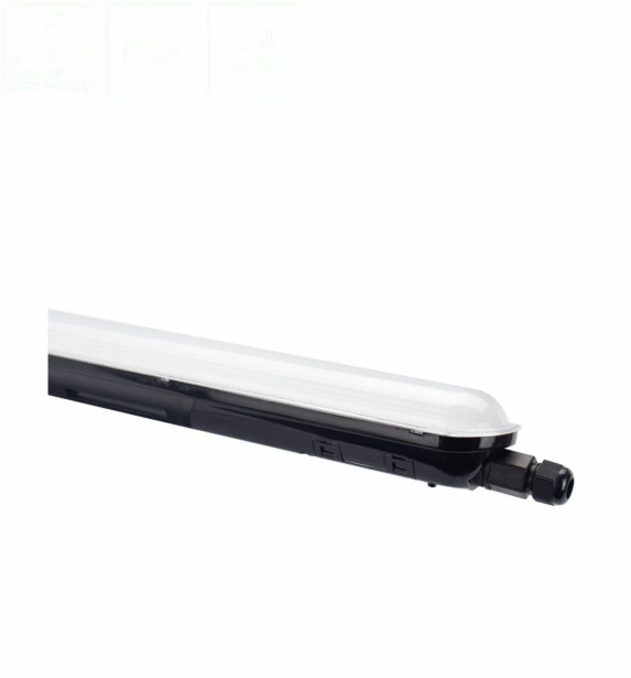Teollisuusvalaisin Spectrum Limea Gigant tiivistetty 1250x72x70mm 38W 4000K 120° IP65 IK10 musta